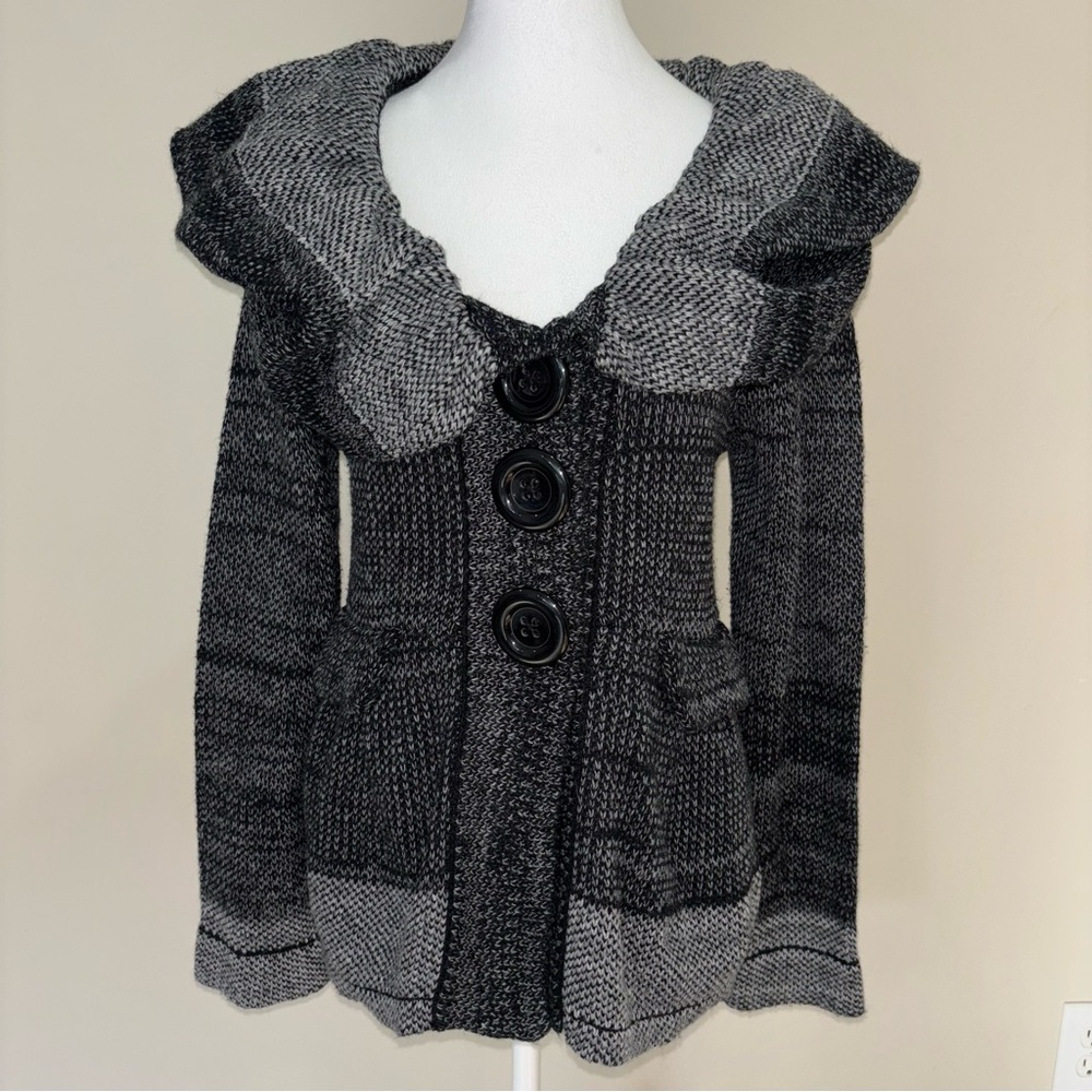 Multiples Gray and Black Sweater Size S